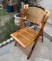 Vente en gros de chaises pliantes en bois brun pour jardin d'événements de mariage en plein air portables chaises en bambou pour mariage