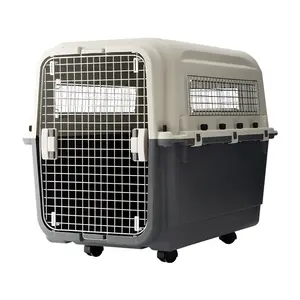 Produsen Grosir Persediaan Portabel Kotak Transport Hewan Peliharaan Plastik PP Udara Kandang Anjing Kucing Kotak Perjalanan Hewan Peliharaan