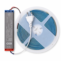 Bande lumineuse LED COB à cinq couleurs AC220V 480D, haute densité, sans points, flexible, avec prise et driver, pour une utilisation domestique et commerciale