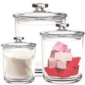 60oz 30oz 15oz Glazen Voorraadpotten <span class=keywords><strong>Set</strong></span> met Luchtdichte Deksels Brede Opening Keukenbusjes - Product Image 1