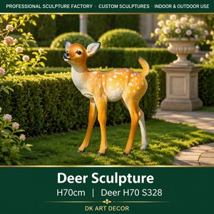 S328 Scultura di <span class=keywords><strong>Cervo</strong></span> in Fibra di Vetro Dipinta a Mano, Decorazione Animale da Giardino Resistente alle Intemperie per Resort, Cortili e Aree Verdi - Product Image 1