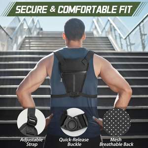 Borsa Tattica da Petto per Uomo e Donna, Gilet Sportivo per Corsa all'Aperto, Chiusura con Cerniera e Fibbia, Zaino da Petto per Corsa, Ciclismo, Escursionismo - Product Image 6