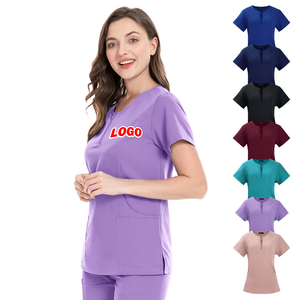 Uniformes Médicos Personalizados con Logotipo al por Mayor, Blusas con Múltiples Bolsillos, Secado Rápido, Cierre de Cremallera, Elástico, Poliéster para Hospital - Product Image 1