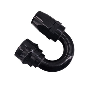 Connecteurs rapides en alliage d'aluminium Haofa à 180 degrés pour tuyaux d'huile AN4 AN6 AN8 AN10 AN12 noirs pour applications automobiles - Product Image 1