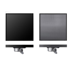 Siphon de sol encastré en acier inoxydable brossé SUS 304 pour salle de bain et balcon, design moderne <span class=keywords><strong>anti</strong></span>-odeur épaissi - Product Image 1