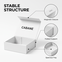 Boîte pliable en papier blanc grand format avec fermeture magnétique, matériaux recyclés, logo personnalisé de luxe, pour l'emballage de vêtements, de t-shirts et de chaussettes