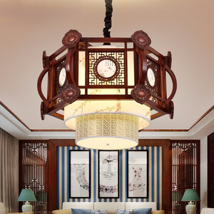 Lámpara colgante LED cuadrada de estilo chino para sala de estar, comedor, decoración del hogar, E27, con múltiples cabezales - Product Image 1
