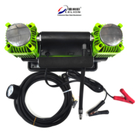 Compresseur d'air métallique robuste 300L/MIN Gonfleur de pneus à double cylindre 12V CC Pompe rapide portable pour camions 4x4 Véhicules tout-terrain