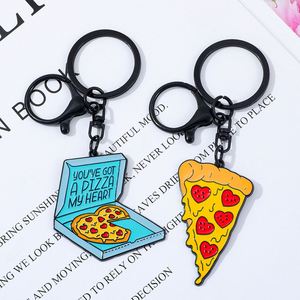 Nuevo Llavero de Moda con Colgante de Pareja de Pizza de Dibujos Animados, Joyería de Aleación de Zinc - Product Image 2