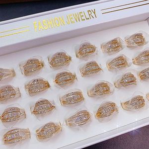 Luxury Gold Plated <b>Ring</b> Full Cz Zircon Mix Bulk Gemstone Opening <b>Adjustable</b> <b>Ring</b> Shiny Micro-Inlaid Irregular Zircon <b>Ring</b> - Product Image 5