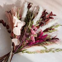 Buket Bunga Kering Alami dengan Rumput Pampas Boho - Dekorasi Pernikahan Gaya Farmhouse yang Chic, Pengisi Vas DIY untuk Kantor dan Rumah