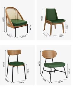 उच्च गुणवत्ता वाली चमड़े की लकड़ी के सेट के साथ वाणिज्यिक उपयोग के लिए आधुनिक अनुकूलन योग्य रंगीन रतन कुर्सियां - Product Image 6