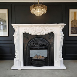 <span class=keywords><strong>Chimenea</strong></span> Eléctrica Blanca Moderna Personalizada, Mueble Decorativo para Sala de Estar de Villa de Lujo, Estilo Europeo Francés con Tallado en Piedra, Nueva - Product Image 2