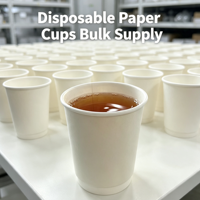 Gobelets en papier personnalisés jetables avec logo, durables, à paroi simple, pour boissons chaudes, pour restaurants, fêtes à domicile, approvisionnement en gros