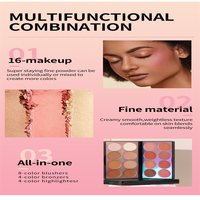 Palette de fard à joues 3-en-1 Matte Smooth Texture Bronzer Highlighter Face Powder Blush Travel Size Mineral Beauty Makeup for Fair Skin Tone