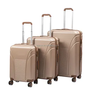 Luggage Sets Hardside Lightweight Suitcase with Spinner Wheels Password Lock 3 Piece Set 21/25/29 Gold
