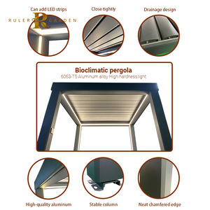 Gazebo baldacchino antipioggia motorizzato automatico piegato casetta da giardino in alluminio patio sistema <span class=keywords><strong>di</strong></span> tetto a lamelle pergola tetto a lamelle - Product Image 6