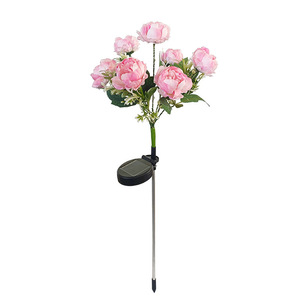 Lámpara Solar de Jardín con 7 Cabezas LED en Forma de Rosa Rosa, Decoración Impermeable para Exteriores, Patio, Parque, Villa, Jardín - Product Image 5