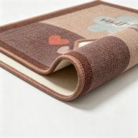 Paillasson mignon Shiba Inu antidérapant, absorbant, résistant à l'huile, séchage rapide, en polyester, motif cœur et étoile, pour chambre d'enfant, salle de bain, entrée de maison