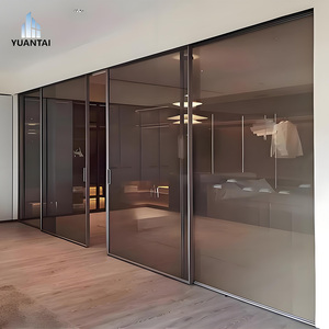 <span class=keywords><strong>Porte</strong></span> <span class=keywords><strong>coulissante</strong></span> de patio moderne Yuantai, <span class=keywords><strong>porte</strong></span> <span class=keywords><strong>coulissante</strong></span> triple extrêmement étroite, sans cadre, <span class=keywords><strong>en</strong></span> aluminium et <span class=keywords><strong>verre</strong></span>, pour salle de bain, chambre à coucher - Product Image 1