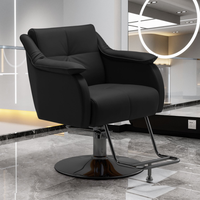 Fauteuil en cuir marron jaune populaire et élégant avec grand siège et accoudoirs souples, idéal pour chambre à coucher ou salon de coiffure