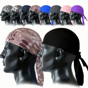 Pañuelos Durags Multicolor Personalizados al por Mayor para Ciclismo al Aire Libre, Danza Urbana, Hip-Hop, para Hombre, de Poliéster Transpirable - Product Image 1