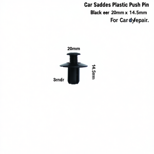 Clips de Plástico para Carrocería de Automóvil, 20mm x 14.5mm, Negros, para Reparación de Carrocería - Product Image 2