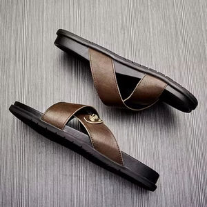 <span class=keywords><strong>Sandales</strong></span> arabes pour hommes Xinzirain en <span class=keywords><strong>cuir</strong></span> véritable personnalisées, antidérapantes, à lanières croisées, style Gulf - Product Image 3