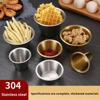 Coupelle à sauce en acier inoxydable 304 écologique, dorée, compatible micro-ondes, design moderne et minimaliste, pour ketchup, vinaigre et condiments