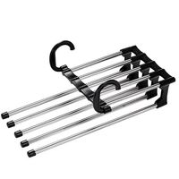 Cintre réglable en métal 5-en-1 Cintre de séchage multicinétique Garde-robe pliable pour économiser de l'espace Cintres de cuisine et de salon