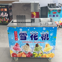 Chariot à glace pilée entièrement automatique 2025, pliable, adapté à diverses machines à glace pilée commerciales
