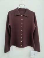 Braune Strickjacke, schlichte Pullover für Damen, gestrickt, mit Knopfleiste, durchgehender Kragen, strukturiert, normale Passform, schmal geschnitten, Herbst, lässig und elegant