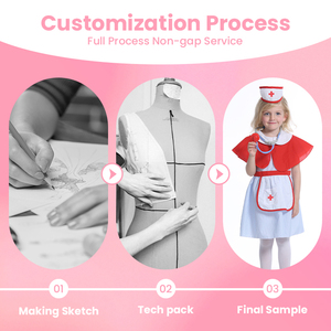 Ensemble de <span class=keywords><strong>costume</strong></span> d'<span class=keywords><strong>infirmière</strong></span>, robe rouge et blanche, chapeau, stéthoscope pour fête d'Halloween, service OEM ODM, <span class=keywords><strong>taille</strong></span> personnalisée - Product Image 2