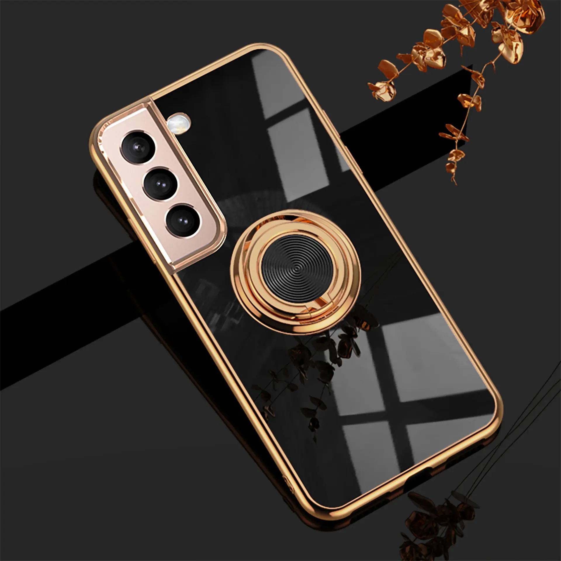 LeYi Luxury Electroplating TPU Girly Phone Case with ring holder Mobile Glitter Phone Cases for iPhone 13 14 Pro Max Plus