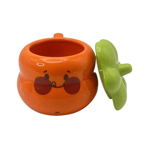 Custom Pattern Pumpkin Shaped Design 400ml Porcelain <b>Ceramic</b> Latte Mug Coffee <b>Cup</b> With Lid Gift <b>Cups</b> for Tea Milk - Product Image 1