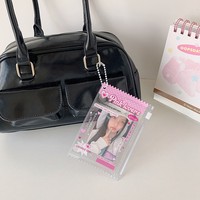 Pochette zippée personnalisée en PVC pour cartes anime, porte-cartes photo K-Pop de 3 pouces, rangement pour badges d'étudiant et breloque de sac porte-clés