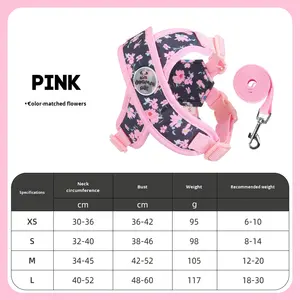 Dây Dắt Chó Qua Biên Giới Kiểu Áo Vest Cho Chó Con, Có Đèn Phản Quang, Thoáng Khí, Dây Đeo Ngực Bằng Nylon, Bán Buôn Cho Thú Cưng, Size Nhỏ Đến XL - Product Image 6