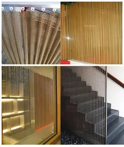 Gold Metal Aluminum Alloy Decorative Wire Mesh Curtain
