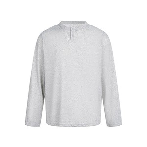 Men's Long Sleeve <b>Henley</b> T Shirt Speckled Knitted Casual Pullover Custom Logo <b>Top</b> - Product Image 1