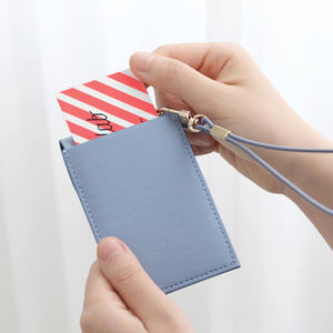 Porte-carte d'identité en cuir PU tendance, à suspendre au cou, pour carte de travail, contrôle d'accès, carte IC, cordon de suspension, sac à carte - Product Image 6