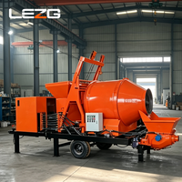 Machine intégrée mobile certifiée CE pour le mélange et le pompage de béton diesel, sur remorque, pour le marché de la construction rurale africaine