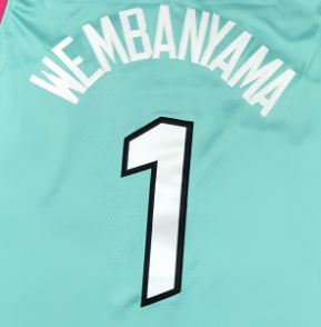 Seragam Basket Poliester Bernapas Berkualitas Tinggi Grosir Unisex Gaya San Antonio # 1 Jersey Wembanyama Logo Kustom - Product Image 5