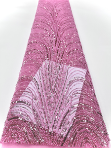 NI.AI Aso Ebi tissu de dentelle africaine tissu de mode dentelle perlée dernier tissu de dentelle pour la fête nigériane 2025 - Product Image 6