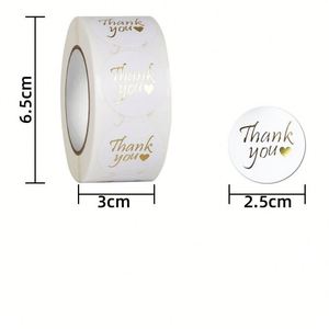 แผ่นสติกเกอร์กาวใสแบบกำหนดเองแผ่นฟอยล์สีทองแท้ 'ขอบคุณ' ป้ายงานแต่งงาน - Product Image 4