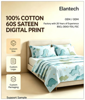 Ensemble de housse de couette en coton 100% 60S à impression numérique, literie personnalisée, linge de lit en gros
