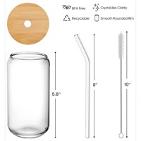 Verres à boire vintage faits à la main en borosilicate de haute qualité, en forme de canette de bière, à paroi simple, étanches, 12oz/16oz, compatibles lave-vaisselle et micro-ondes