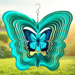 Tourniquets à vent métalliques suspendus pour la décoration intérieure et extérieure, sculptures éoliennes pour jardin, cour, véranda et patio – Magnifiques tourniquets à vent - Product Image 1