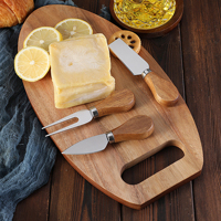 Keuken Vlees Charcuterie Snijplank Peddel Decoratief Serveren Brood Acacia Houten Snijplank Fruit Kaas Mes Board Set