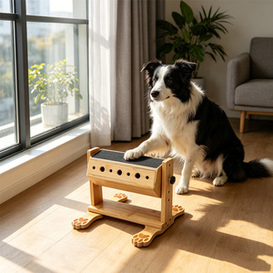 Adjustable Wooden <b>Scratching</b> <b>Post</b> For Cats And Dogs 30.5X30.2X26Cm With Food Dispensing Feature - Product Image 1