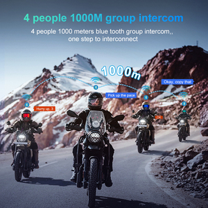 Y5X 1000 MAH largo trabajo motocicleta casco inalámbrico auriculares 18H 4 personas grupo intercomunicador 1km música compartir auriculares para casco - Product Image 4